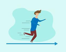 Illustration vector design of man is running to success