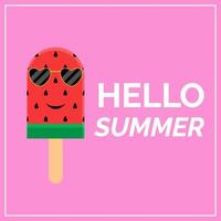 Illustration vector design of hello summer background