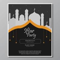 Illustration vector design of iftar party invitation template flyer. Full editable.