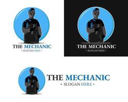 Illustration vector design of mechanic logo mascot template