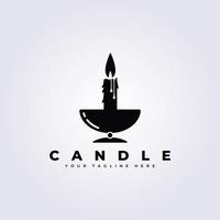 Black and white candle light flame logo in cup vector illustration design