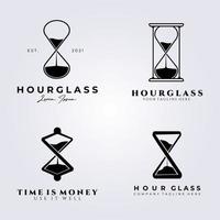 bundle hourglass set logo vector illustration design