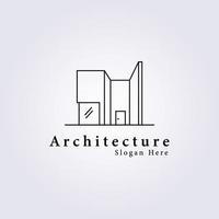arquitectura edificio ingeniería civil logo vector ilustración diseño construcción contratista línea arte diseño logo