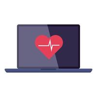 laptop healthcare and medicine, and heart rate cardiology vector