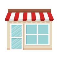 storefront, store shop facade on white background vector