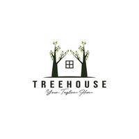 tree cafe logo vector illustration design , real estate logo , house tree logo