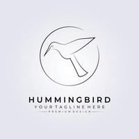 colibri bird, hummingbird line art logo, simple animal vector illustration design