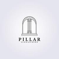 diseño de ilustración de vector de logotipo de construcción de pilar de línea simple