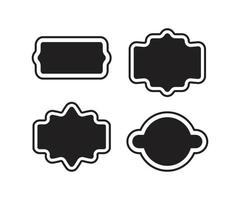 insignia de etiqueta negra y conjunto de pancartas vector