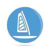 sailing boat in blue button vector