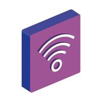 isometric wifi icon isolated on white background, wireless, technology, online vector