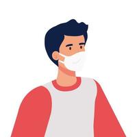 man using protective surgical mask for covid 19 prevention vector