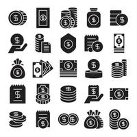 set of money icons vector