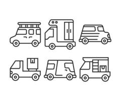 truck and van line icons vector