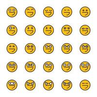 yello emoticons set vector illustration