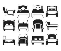 bed and mattress icons vector