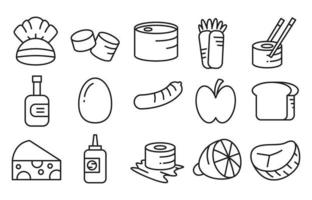 fast food and drinks icons vector