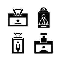 identification card icons set vector