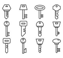 key line icons vector