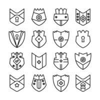 shield weapon icons vector