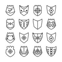 shield line icons vector