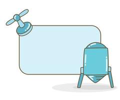 blank noteboard with valve and water tank doodle vector illustration