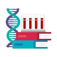 dna structure with tubes test in books vector