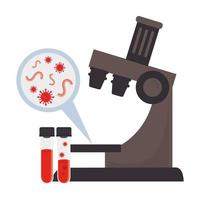 microscope with tubes test of covid 19 vector