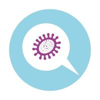 speech bubble with particle covid 19 vector