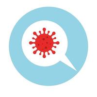 speech bubble with particle covid 19 vector