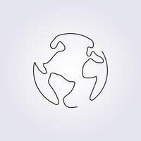 one line globe atlas illustration icon symbol draw sketch vector logo design