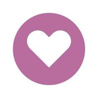 love or heart inside frame circular vector