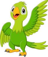 Cartoon happy parrot isolated on white background