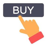 Finger on button conceptualising buy online vector