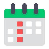 Trendy flat icon of calendar, schedule vector