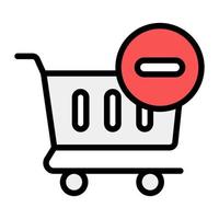 Remove from cart icon, flat vector of remove product