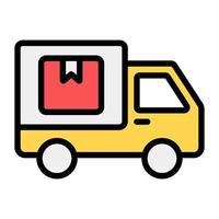 Delivery van icon design, cargo van in trendy flat style vector