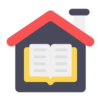 Public library icon in modem flat style vector