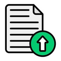 File upload concept in flat style, file with arrow vector
