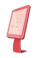 Red self service kiosk semi flat color vector object