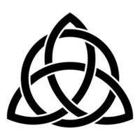 triquetra en círculo trikvetr forma de nudo icono de nudo de trinidad color negro ilustración vectorial imagen de estilo plano vector