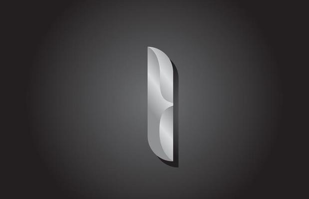 grey I letter alphabet icon logo design. Company template for business