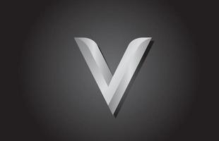diseño de logotipo de icono de alfabeto de letra v gris. plantilla de empresa para negocios vector