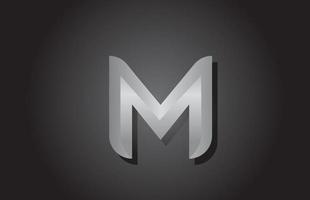 grey M letter alphabet icon logo design. Company template for business vector