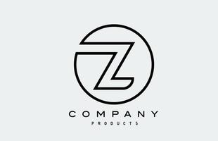 line black Z simple alphabet letter logo icon. Creative design template for business vector