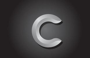 grey C letter alphabet icon logo design. Company template for business vector