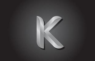 grey K letter alphabet icon logo design. Company template for business vector