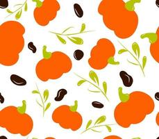 Pumpkin seamless pattern flat background wallpaper vector illustration autumn vegetable harvest cute simple fabric print