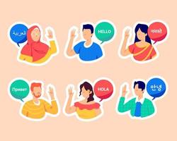 People Say Hello in Different Languages vector