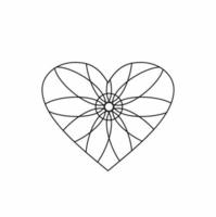 Flower love heart logo and vector icon